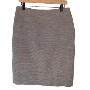 Talbots Pin Striped Lined Pencil Skirt Cotton Blend Office Careerwear Neutral